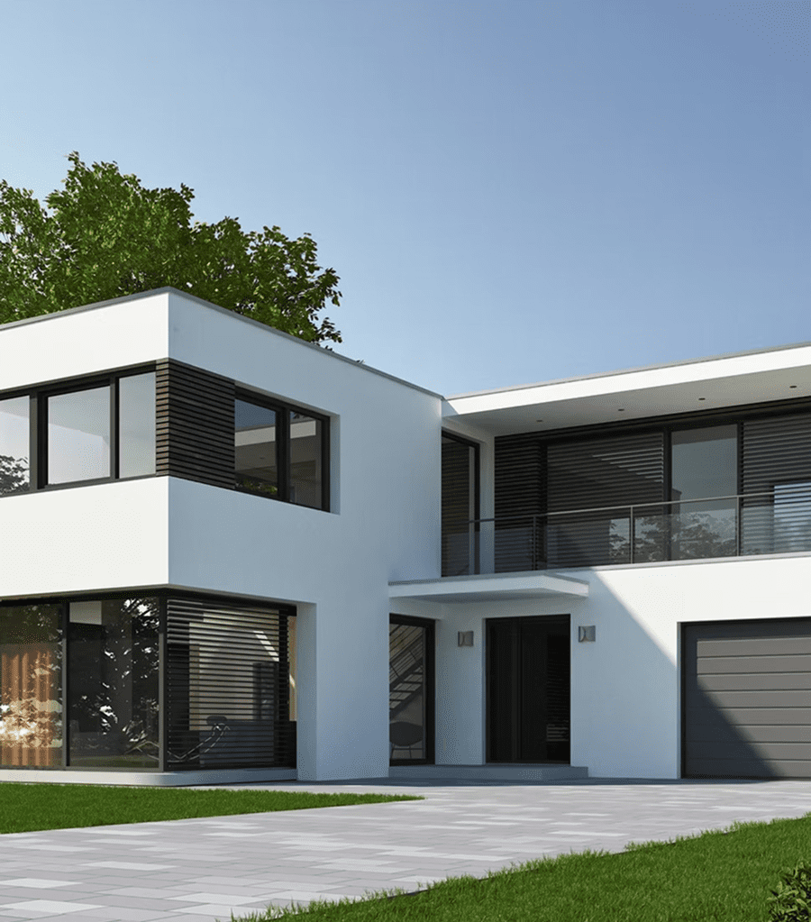 Contemporary two-story home exterior